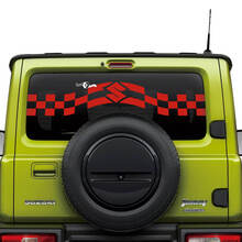 Suzuki JIMNY achterruitstrepen geruite vlag stickerstickerafbeeldingen
 2