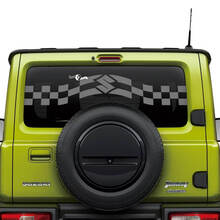 Suzuki JIMNY achterruitstrepen geruite vlag stickerstickerafbeeldingen
 3