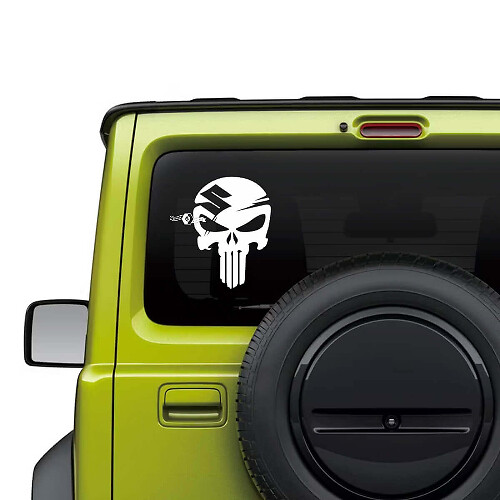 Punisher Skull achterraam vinylsticker voor Suzuki Jimny