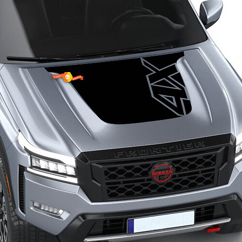 Blackout motorkap vinyl decal voor Nissan Frontier PRO-4X
