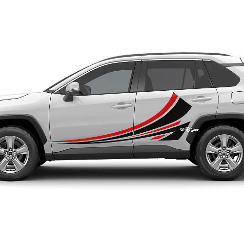 Zijdeur Tribal Graphics Sticker Kit past op de Toyota RAV4 vinylsticker
