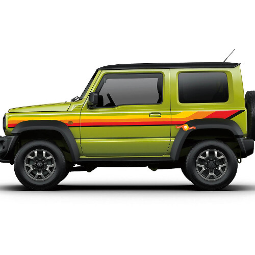 Suzuki JIMNY Vintage Retro Stripes Doors sticker sticker graphics 5
