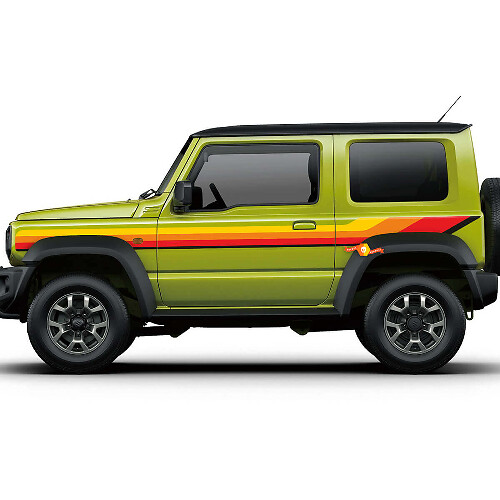 Vintage Retro Strepen Zijdeuren Decal Sticker Graphics 6 Voor Suzuki JIMNY Sierra