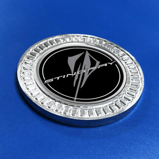 3D-badge zwarte Stingray Chevrolet Corvette metalen aluminium embleem
