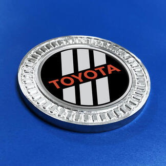 3D-badge Toyota grijs en rood TRD Retro Heritage Racing strepen metalen aluminium embleem
