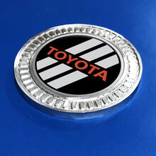 3D-badge Toyota grijs en rood TRD Retro Heritage Racing strepen metalen aluminium embleem
 2