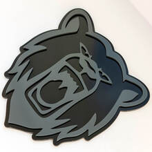 Boze Grizzly Bear aangepaste 3D-badge Fender badges embleem 2
 2