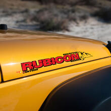 Motorkap zijsticker sticker Jeep Rubicon bergen met coördinaten JL JK CJ TJ YJ
 2