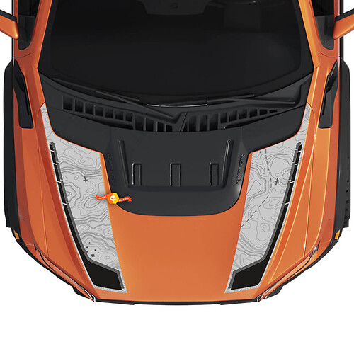 Hood grafische topografische kaart geschikt voor gen3 Ford F150 Raptor Vinyl Sticker Decal Kit Strikken 2

