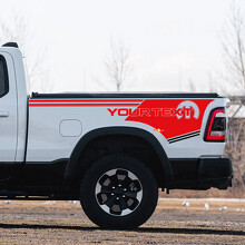 Aangepaste belettering Mopar-stijl vinyl decal sticker voor Dodge Ram 1500 zijpaneel_3