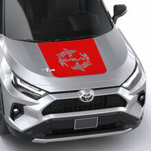 Koi Karper & Rav4 Logo Motorkap Vinyl Decal Sticker voor Toyota RAV4_3