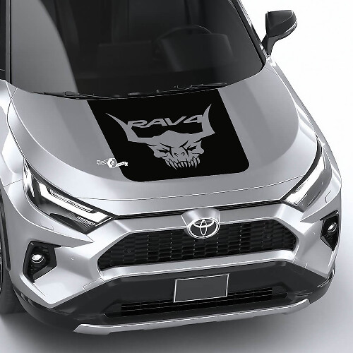 Hoornige Schedel Motorkap Vinyl Decal Sticker voor Toyota RAV4