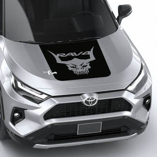 Schedelontwerp met hoorns RAV4 Hood Vinyl Decal Grafische Sticker geschikt voor Toyota RAV4
