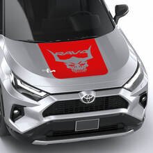 Schedelontwerp met hoorns RAV4 Hood Vinyl Decal Grafische Sticker geschikt voor Toyota RAV4
 2