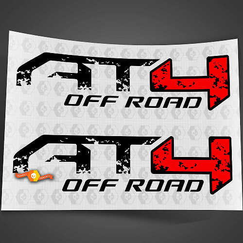 2 GMC GM Sierra 1500 AT4 zijbed vernietigd Вestroyed off-road 4x4 stickers stickers 2
