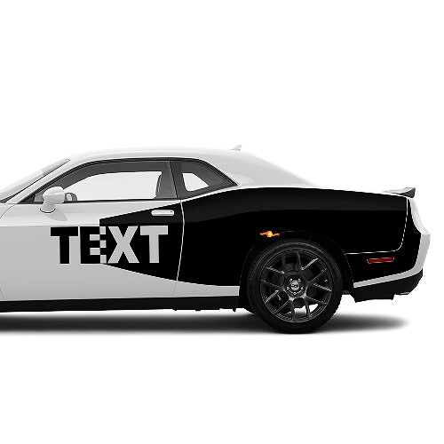 Custom Tekst Blackout Stijl Zij Vinyl Decal Set voor Dodge Challenger_1