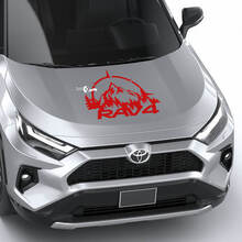 Kompas met bergen bomen RAV4 Hood Vinyl Decal Grafische Sticker geschikt voor Toyota RAV4
 2