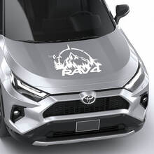 Kompas met bergen bomen RAV4 Hood Vinyl Decal Grafische Sticker geschikt voor Toyota RAV4
 3