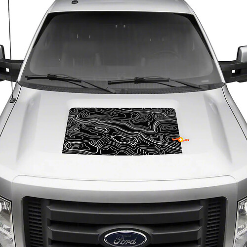 Ford F150 2013 motorkap sticker topografische kaart grafische stickers stickers
