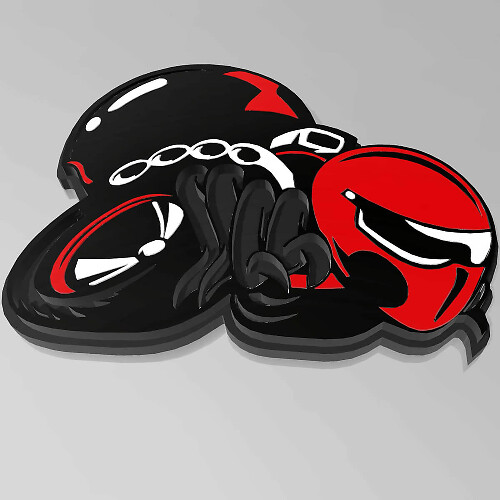 Aangepaste 3D HellBee Black Widow Spider spatbordembleem voor Dodge