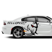 ENORME Dodge Challenger of Charger Hellelephant logo Side Decals Vinyl Graphics
 2