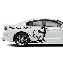 Hellephant Logo Zij Vinyl Decal Kit voor Dodge Challenger of Charger_2