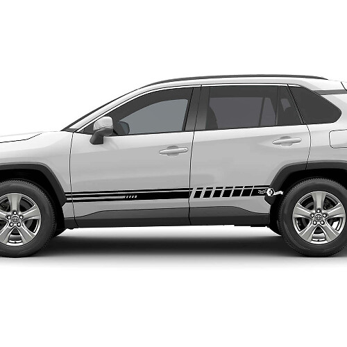 Zijde Racing Ruitjes Vinyl Decal Grafische Sticker Voor Toyota RAV4