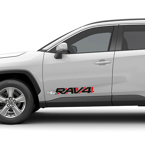 RAV4-logo met schaduw vinylstickervin voor zijdeur voor Toyota RAV4