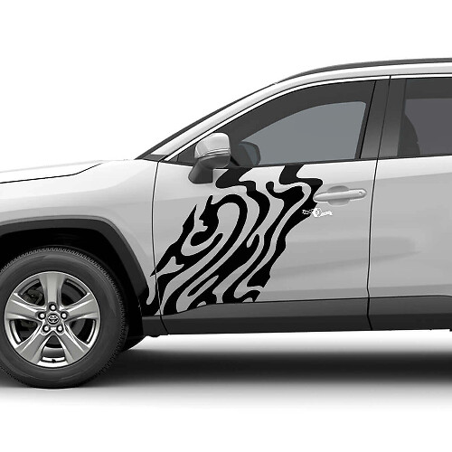 Abstract Deur Vinyl Decal Sticker Voor Toyota RAV4