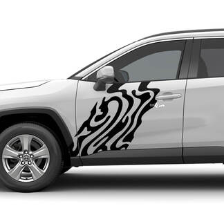 Kant abstracte vinyl sticker grafische sticker geschikt voor Toyota RAV4
