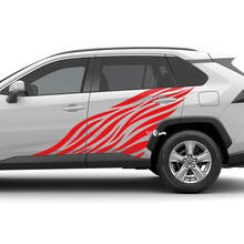 Zijvlam Grafisch Vinyl Decal Grafische sticker geschikt voor Toyota RAV4
 2