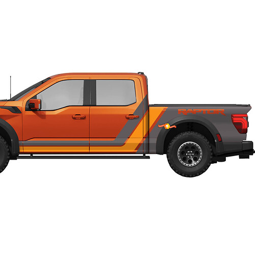 Grafische strepen aan de zijkant voor Ford F150 F-150 Raptor uitgesneden
