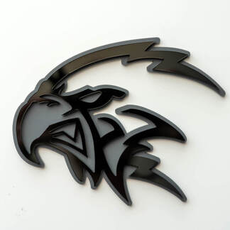 Aangepaste 3D-badge Trackhawk Hellhawk zwart versus grijs logo Fender badges embleem
