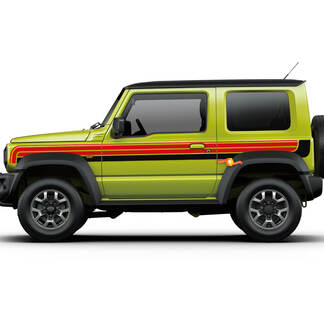 2X Suzuki JIMNY twee kleuren strepen zijdeuren sticker sticker graphics
