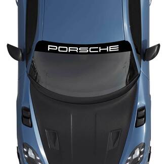 Porsche logo voorruit met achtergrondstrepen kit stickersticker
