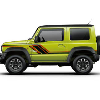 Suzuki JIMNY Side Vintage Stripes Deuren Voorspatbord sticker sticker graphics 2 kleuren
