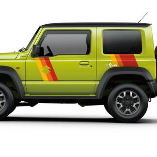 Suzuki JIMNY Side Vintage Retro Stripes stickerstickerafbeeldingen
 1