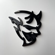 Aangepaste 3D Badge Demon Dodge Charger Challenger logo Fender Badges embleem zwart versus zwart
 2