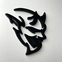 Aangepaste 3D Badge Demon Dodge Charger Challenger logo Fender Badges embleem zwart versus zwart
 4