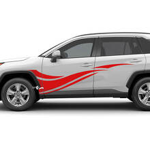 Side Wave-strepen Grafische vinylsticker Grafische sticker geschikt voor Toyota RAV4
 2