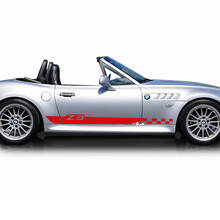 Paar BMW Z3 geruite strepen zijdeuren vinyl sticker
 2