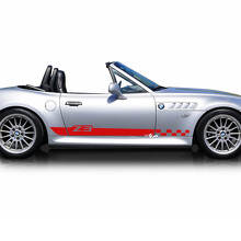 Paar BMW Z3 Geruite strepen Zijkanten Vinyl Decal Sticker
 2