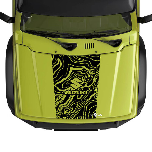 Suzuki JIMNY motorkap Topografische Kaart Logo sticker grafische opdruk
