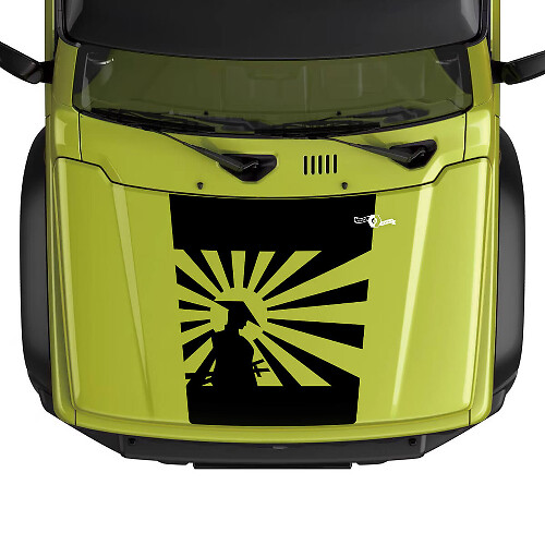 Samurai Silhouet Motorkap Vinyl Decal Sticker voor Suzuki JIMNY