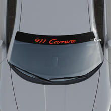 Porsche 911 Carrera Logo voorruit met achtergrondstrepen Kit stickersticker
 2