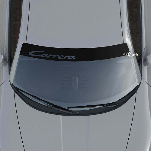Porsche Carrera Logo Voorruit met Achtergrondstrepen Kit Sticker
