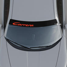 Porsche Carrera Logo voorruit met achtergrondstrepen Kit stickersticker
 2