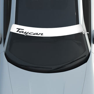 Porsche Taycan-logo voorruit met achtergrondstrepen Kit stickersticker
