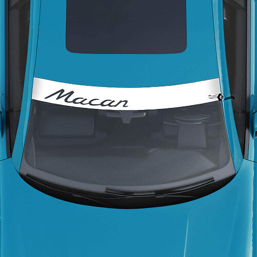 Porsche Macan Logo Voorruit met Achtergrondstrepen Kit Decal Sticker
