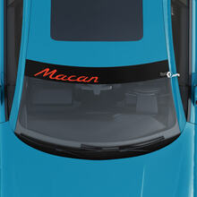 Porsche Macan Logo Voorruit met Achtergrondstrepen Kit Decal Sticker
 2